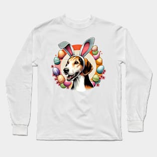 Easter Merriment with English Foxhound in Bunny Ears Long Sleeve T-Shirt